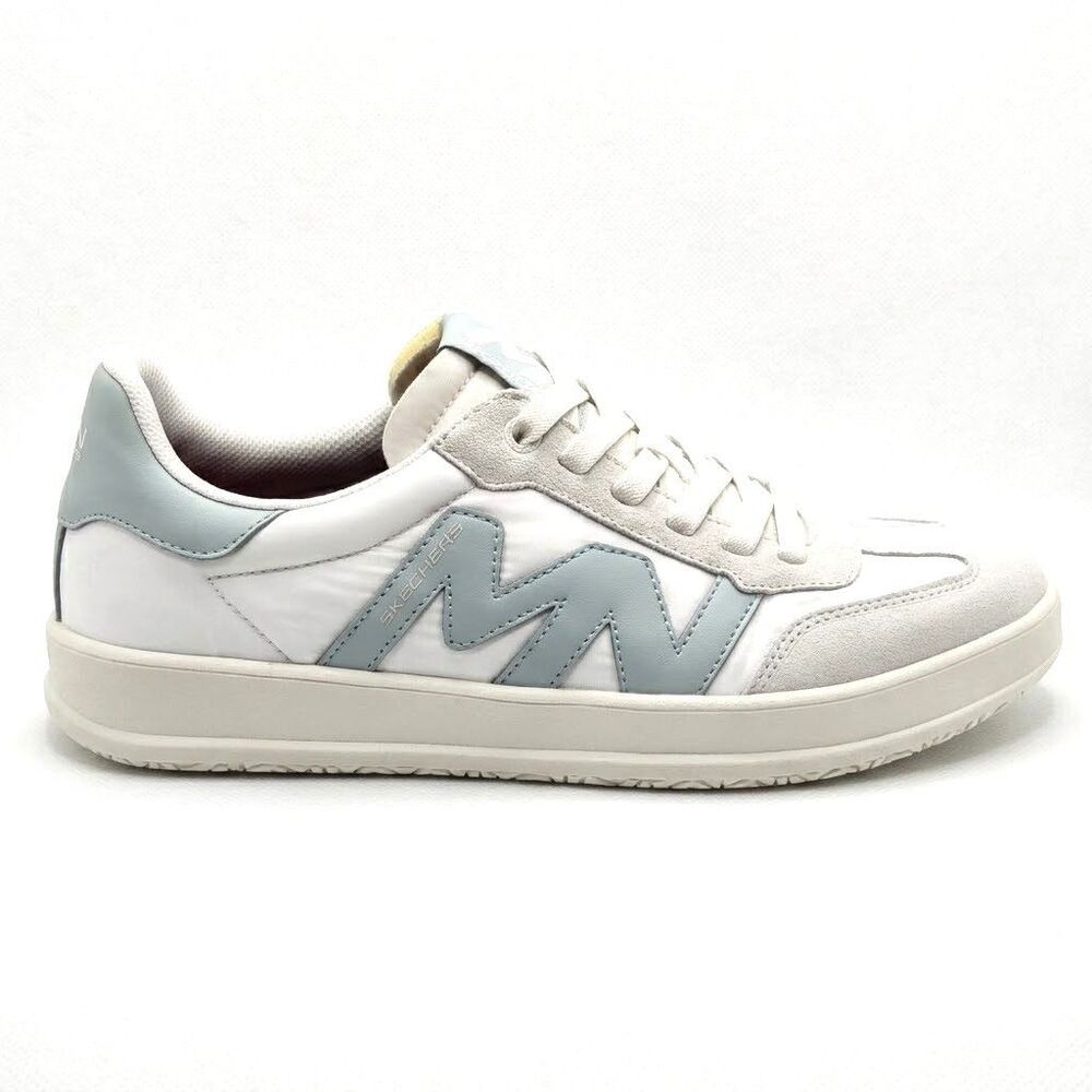 Mark Nason Skechers A-Line White Light Blue Suede Sneakers Women's Size 10 NEW